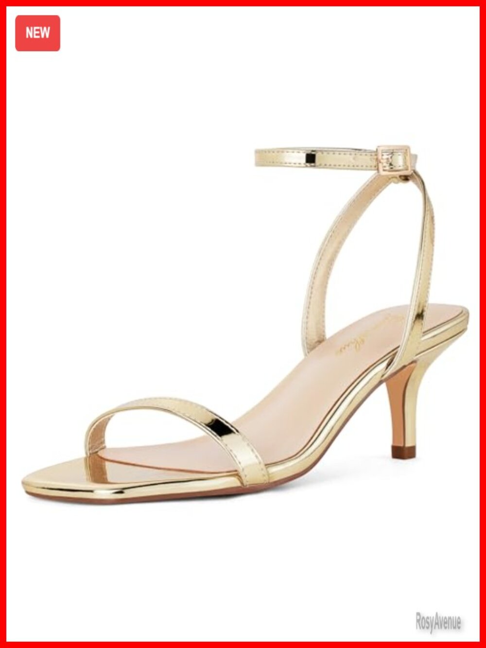 Women Kitten Heel Open Toe Strappy Sandals Dressy Slip On Shoes